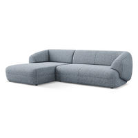 ECKSOFA links Strukturstoff Stoff Blau - Blau/Blaugrau, Kunststoff/Textil (156/280cm) - Makamii