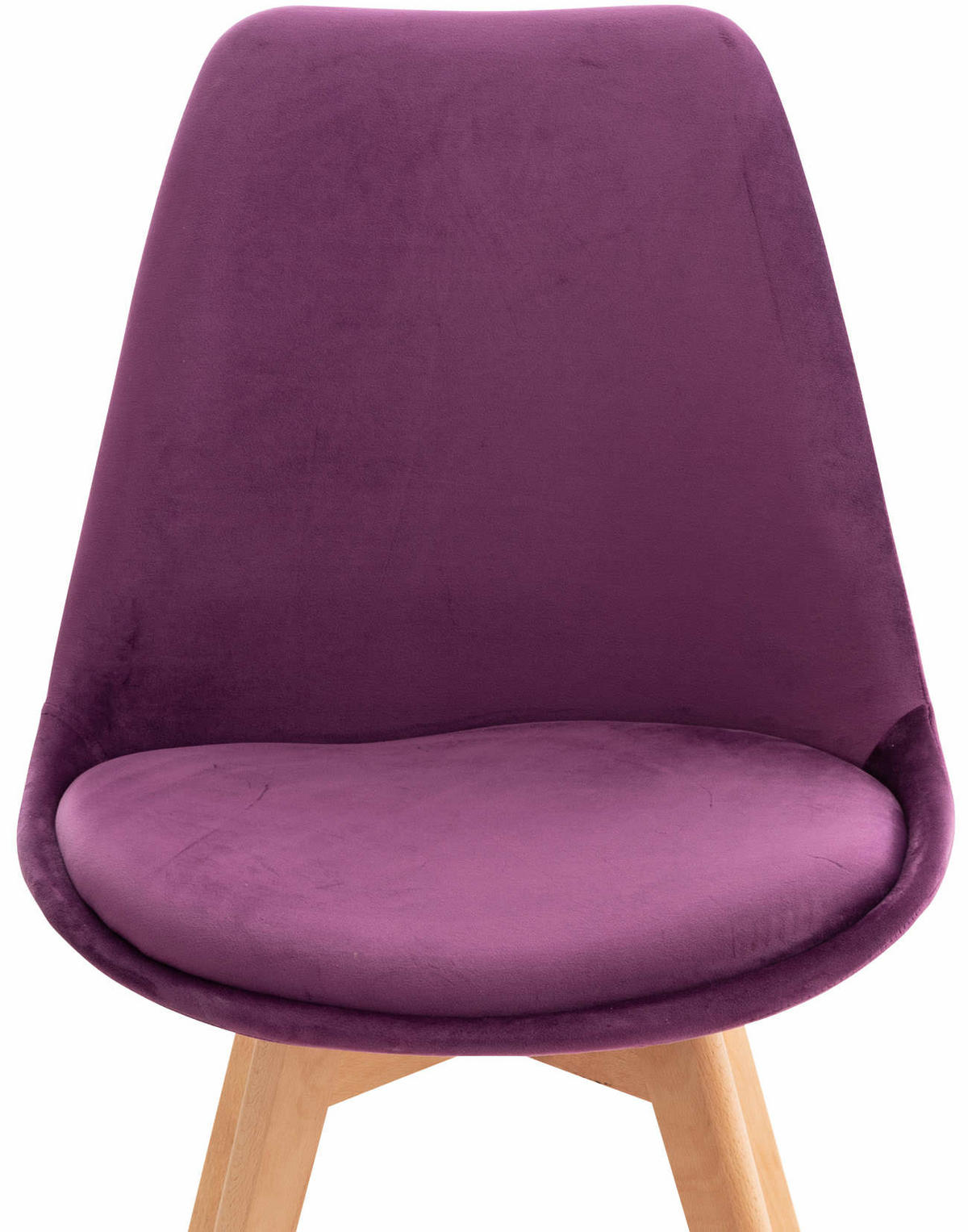 STUHL 4er Set Samt lila - Eukalyptusholzfarben/Lila, Holz/Textil (49/83/50cm) - CLP