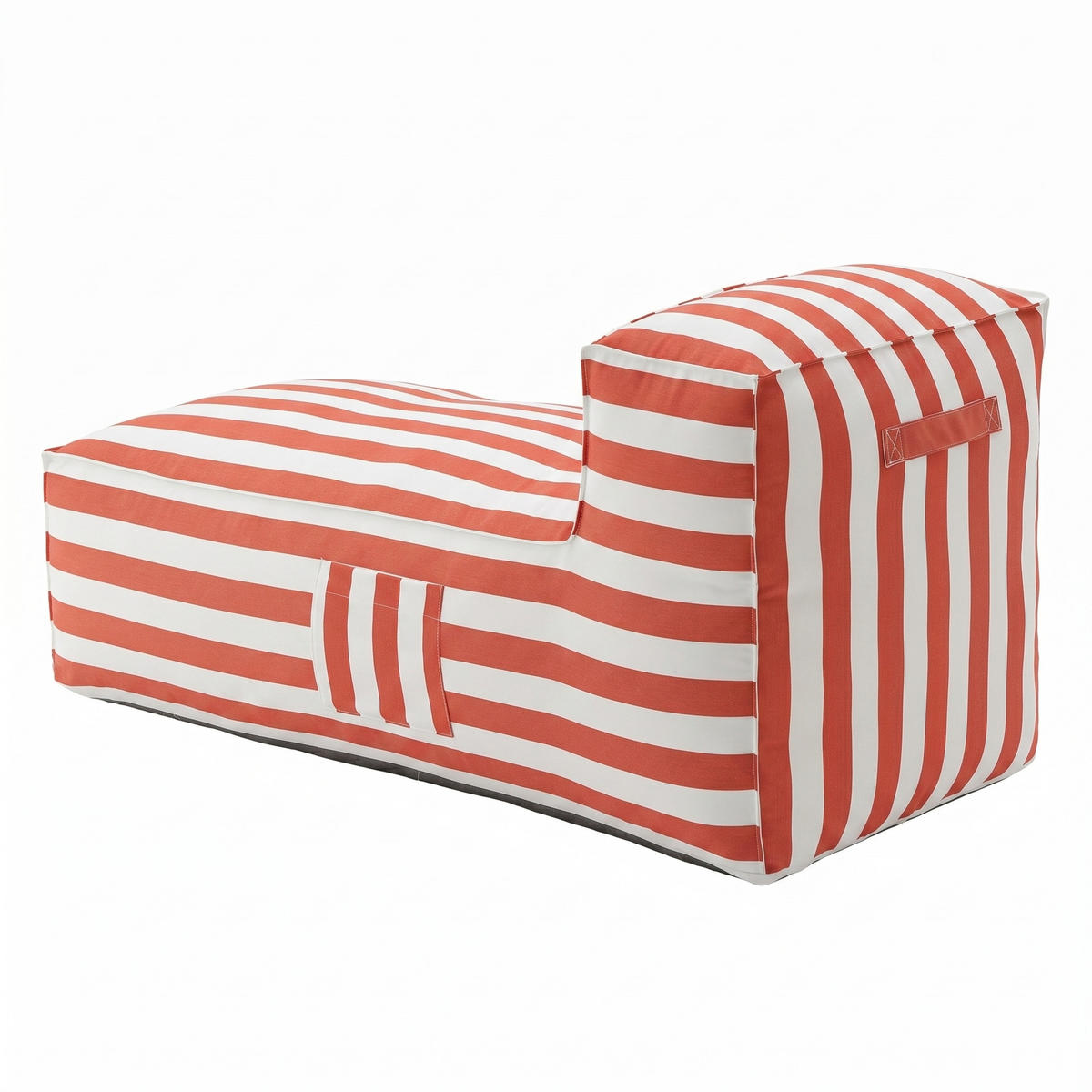 OUTDOOR Ottomane - Sitzsack SOFT mit Rückenlehne für Garten & Terrasse, Orange - Orange, Textil (70/75/150cm) - Muffo