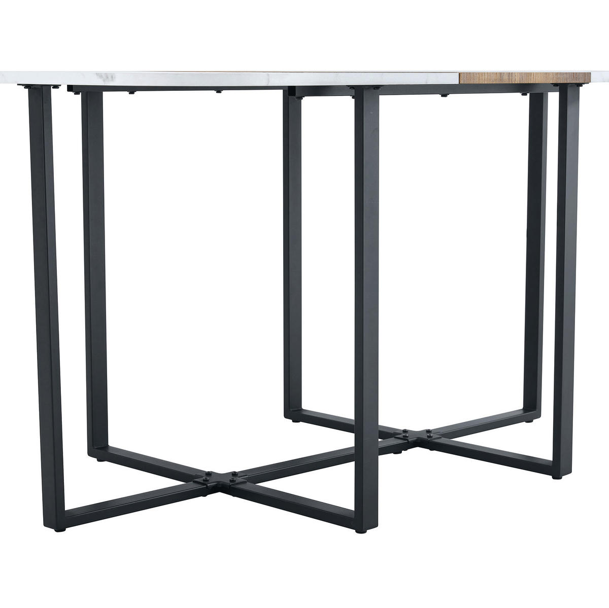 ESSTISCH aus MDF 153x100x79 cm Naturholz mit Metallgestell, pflegeleichte Oberfläche und 6 passenden Stühlen - Braun, Holzwerkstoff (153/100/79cm) - Modfu