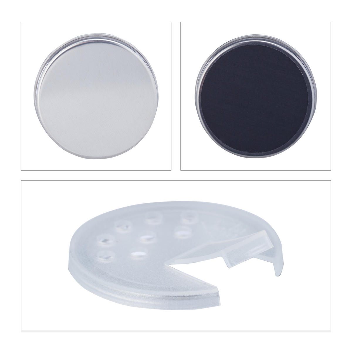 36XSKLENENÉ koreničky - priehľadné, kov/plast (4.5/11/4.5cm) - Relaxdays