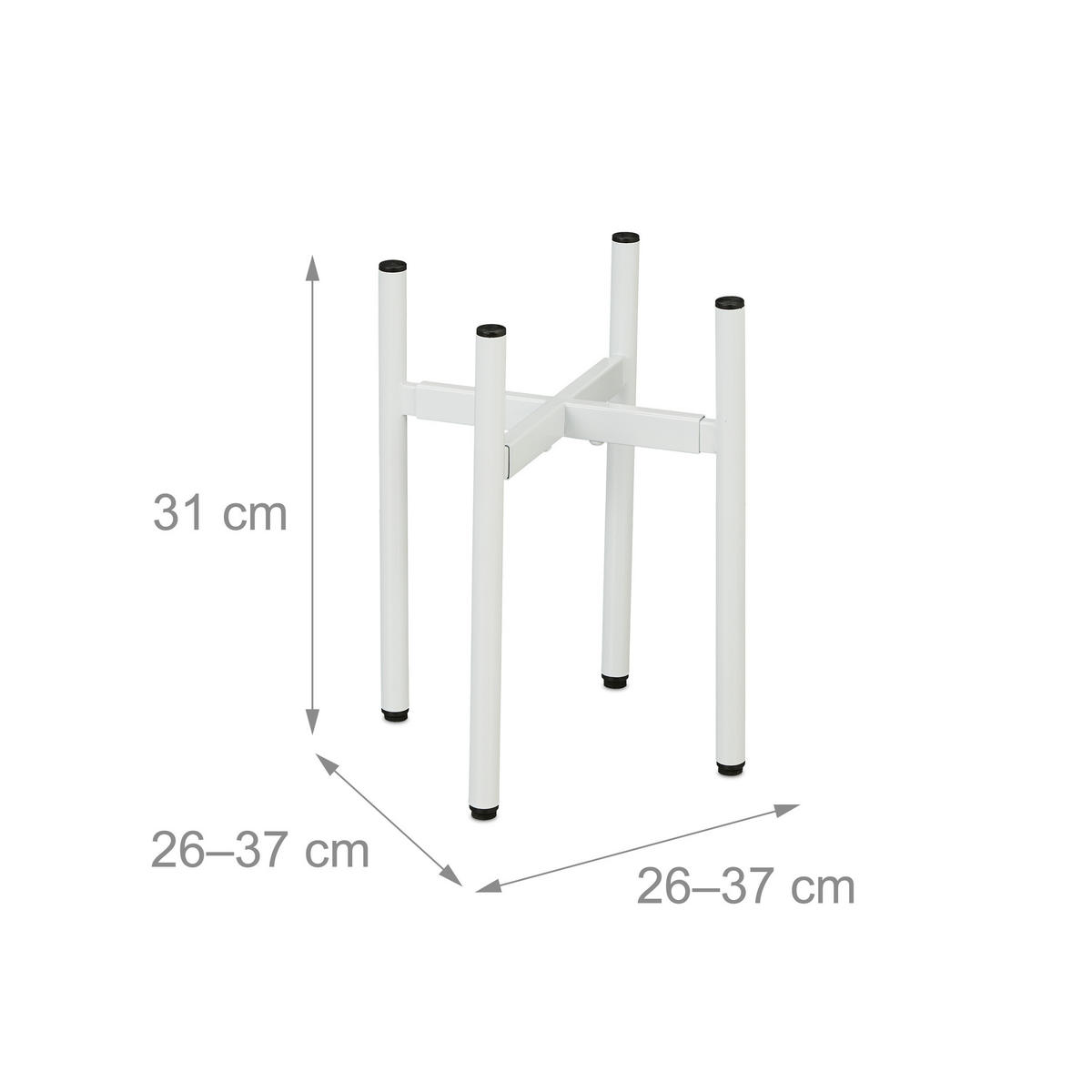 2XPFLANZENSTÄNDER - Weiß, Metall (37/31/37cm) - Relaxdays