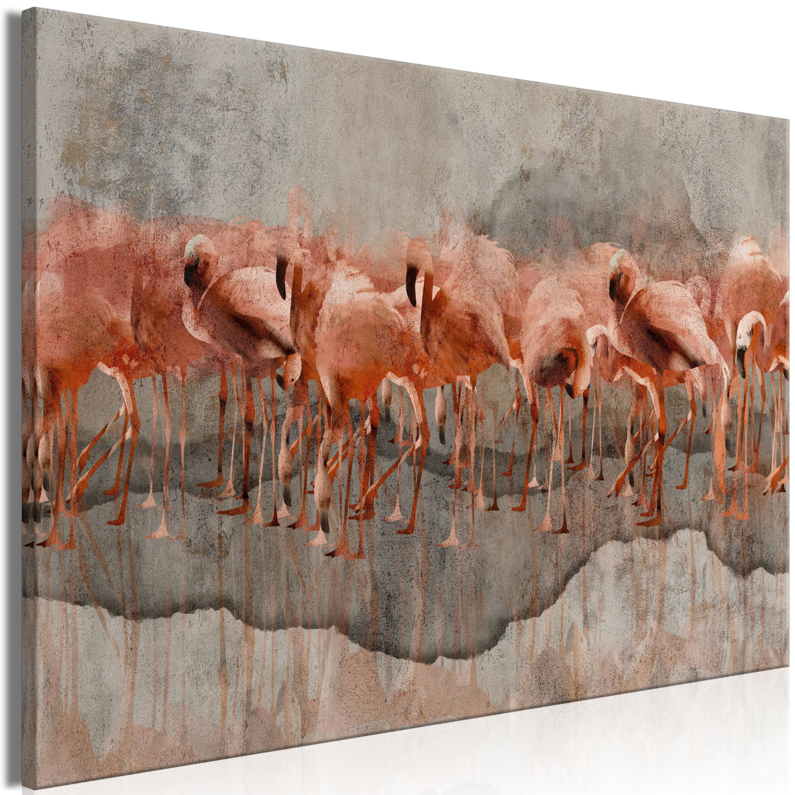 KUNSTDRUCK Grau 90/60 cm - Pink/Grau, Textil (90/60cm) - KUNSTLOFT