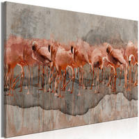 KUNSTDRUCK Grau 90/60 cm - Pink/Grau, Textil (90/60cm) - KUNSTLOFT