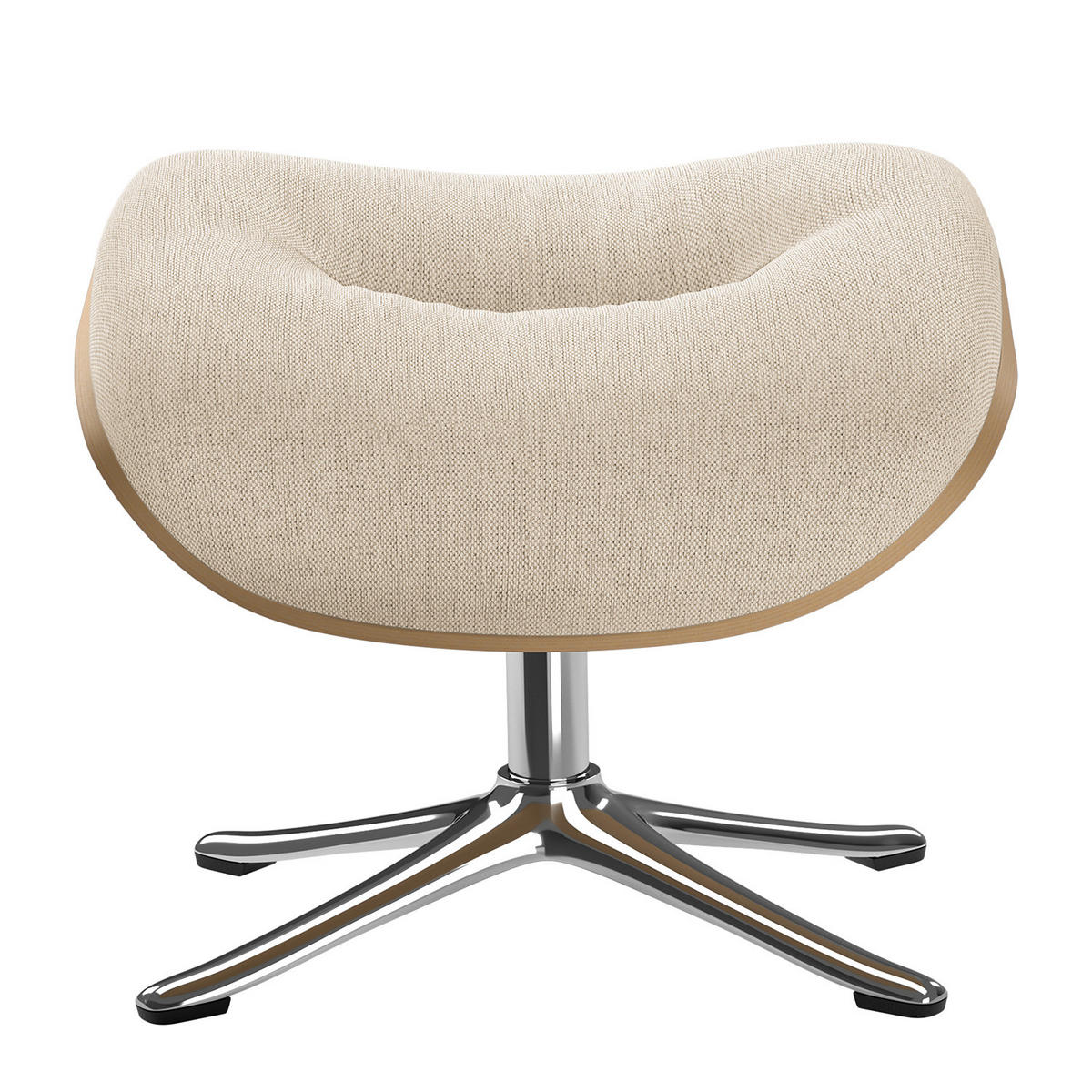 POLSTERHOCKER - Chromfarben/Beige, Textil/Metall (44/39/42cm) - home24