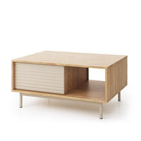 COUCHTISCH Latilo Kaschmir, zweitürige Couchtisch - Kaschmir/Braun, Holzwerkstoff (60/100/47cm) - Bettso