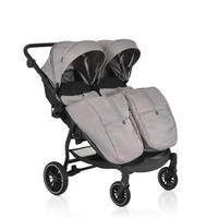 GESCHWISTERKINDERWAGEN TwinGo grau Getränkehalter, Fußabdeckung, Hinterradbremse - Grau, Textil/Metall (102/78/106cm) - Moni