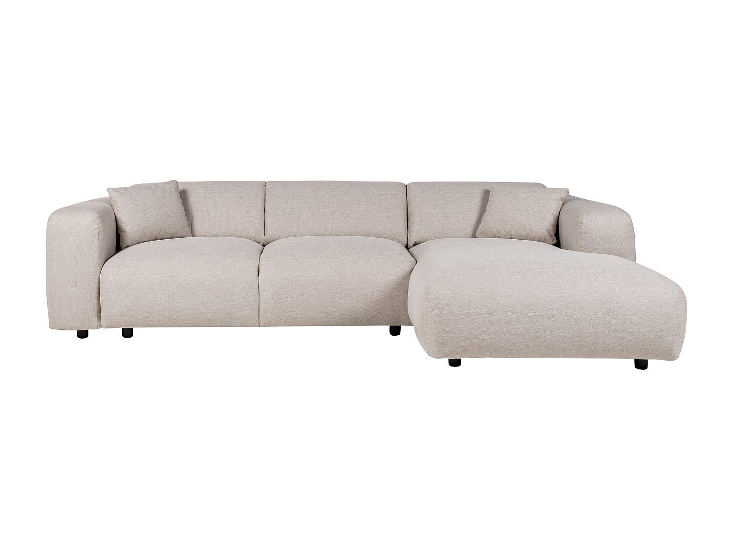 SOFA - 5 Personen - stoff - beige Pogni - Beige, Textil (280/73/165cm) - Vente-Unique