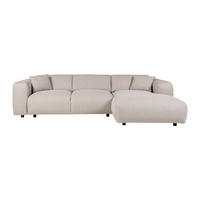 SOFA - 5 Personen - stoff - beige Pogni - Beige, Textil (280/73/165cm) - Vente-Unique