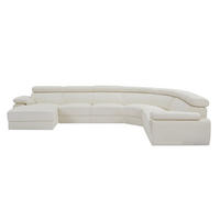 SOFA - 7 Personen - leder - weiß Elevanto - Weiß, Leder/Metall (355/90/172cm) - Vente-Unique