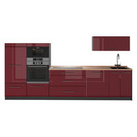KÖK Fame-Line, Bordeaux högblank/antracit, 340 cm, AP Oak - Bordeaux/Antracit, Träbaserade material (340/153.6/60cm) - Vicco