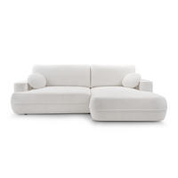 ECKCOUCH L Form Peoni Weiß 267/168/87 cm mit Schlaffunktion R - Schwarz/Weiß, Kunststoff/Textil (267/168cm) - AX Living