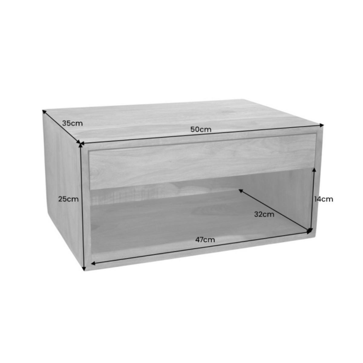 NACHTTISCH PURE Akazie Braun 50cm - Braun, Holz (50/25/35cm) - riess-ambiente