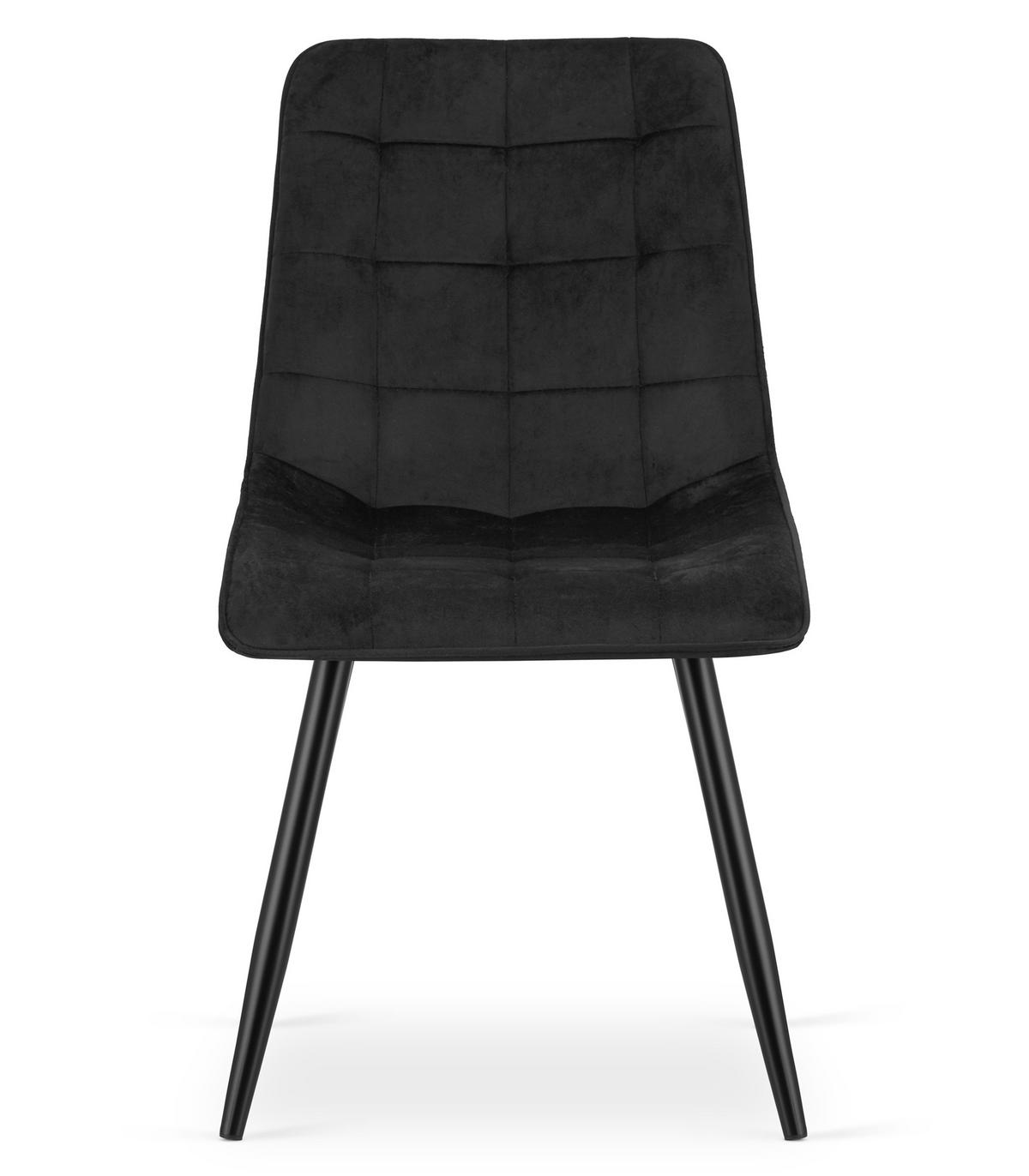STUHL Schwarz 49x60 cm SPLIT Samtbezug - Schwarz, Metall (49/59/60cm)