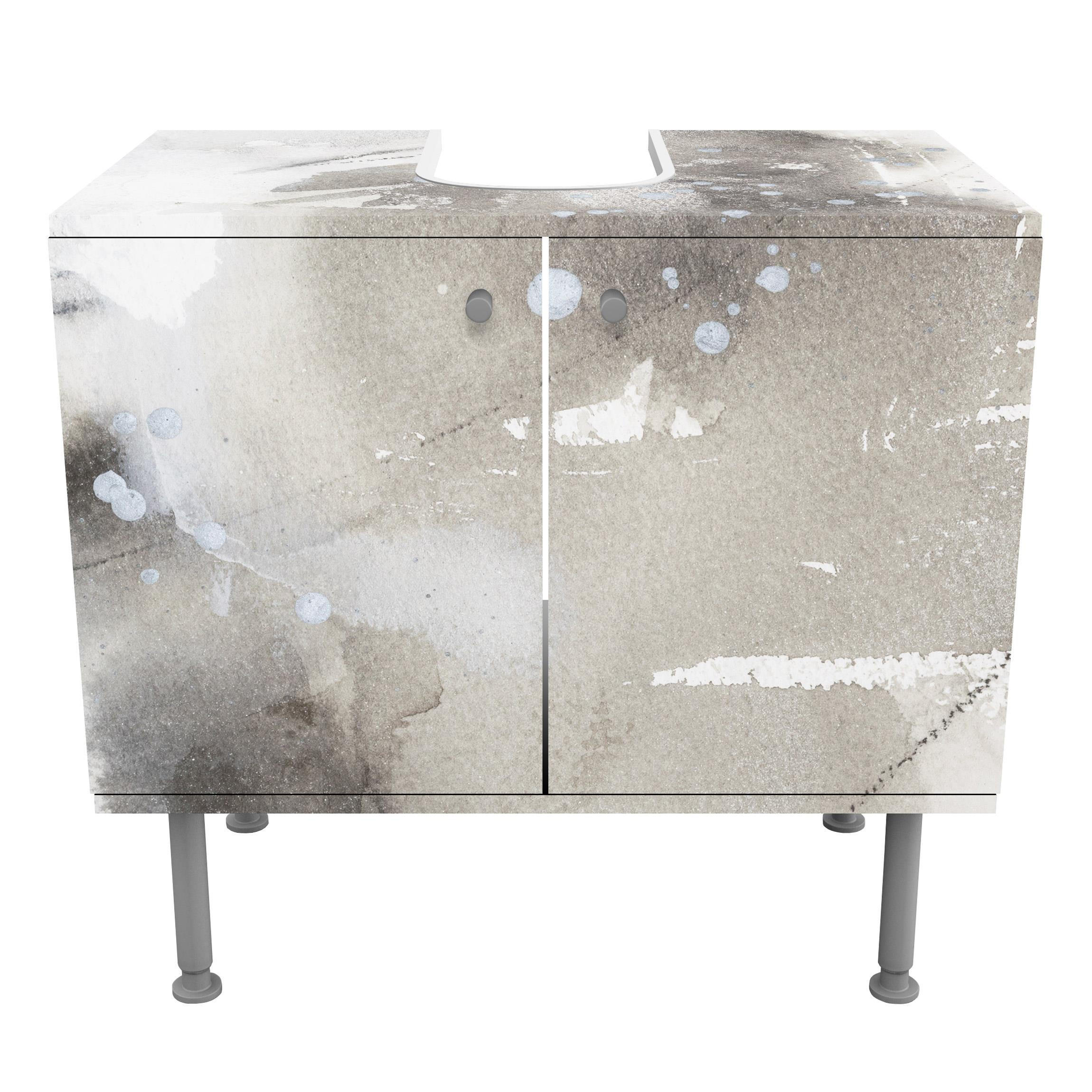 WASCHBECKENUNTERSCHRANK Mystische Objekte I 60/55/35 cm - Grau, Holzwerkstoff (60/55/35cm) - Bilderwelten
