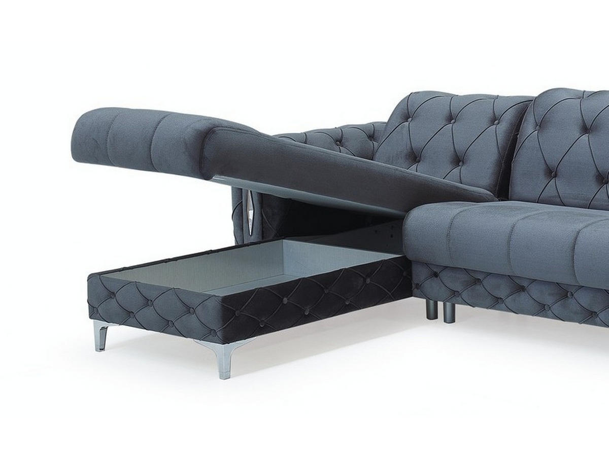 ECKSCHLAFSOFA Patna Anthrazit Relax - Langer Schenkel Rechts - Anthrazit, Holzwerkstoff/Kunststoff (180/310cm)
