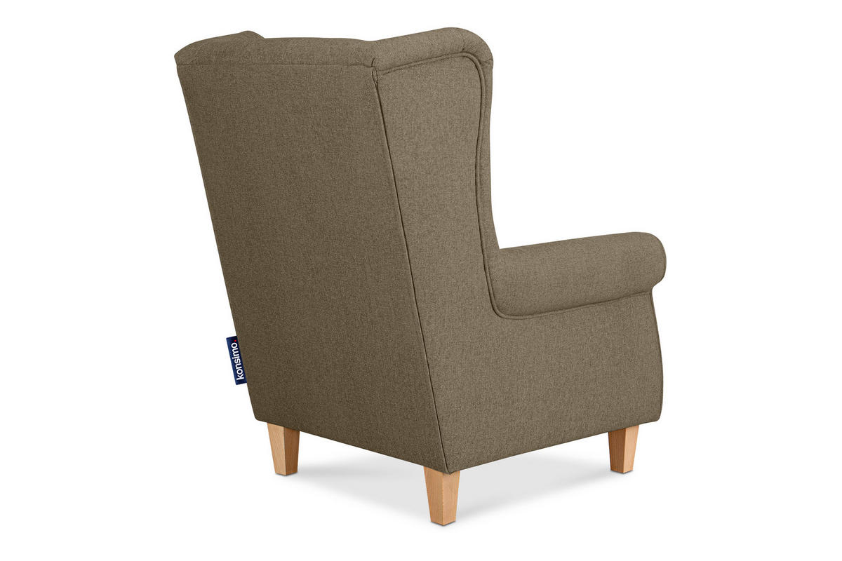 OHRENSESSEL MILES Massivholzbeine buche, braun - Braun, Holzwerkstoff/Buchenholz (82/105/97cm) - KONSIMO®