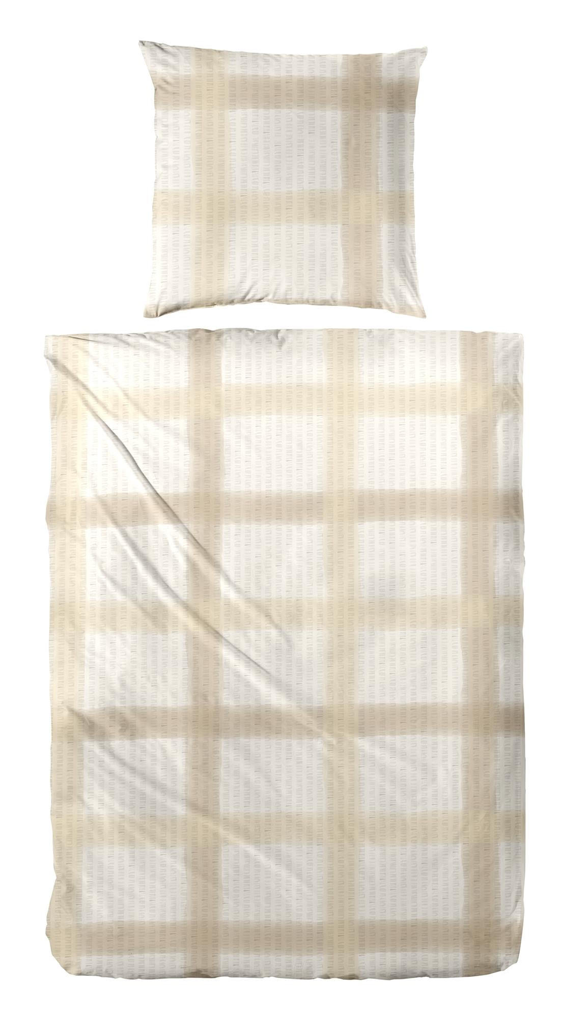 Carpe Sonno Seersucker-Bettwäsche Beige 155x220 cm