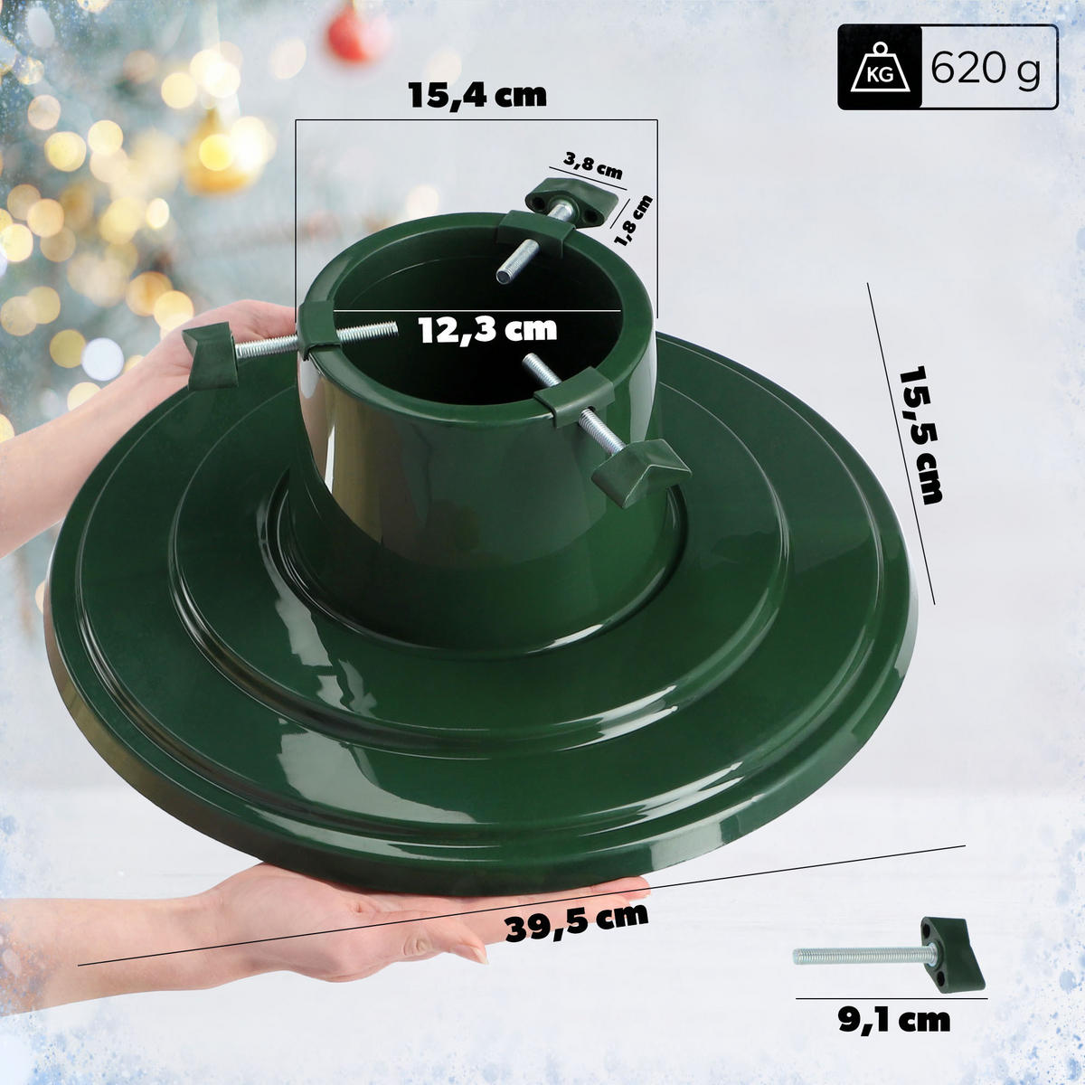 KADAX Weihnachtsbaumständer Christbaumständer 2m Grün - Grün, Kunststoff (15.5cm) - KADAX