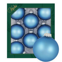 CHRISTBAUMKUGELN Uni-Design Blau 7cm (Glas / 8 Stk.) - Blau, Glas (7/7/7cm) - Krebs Glas Lauscha