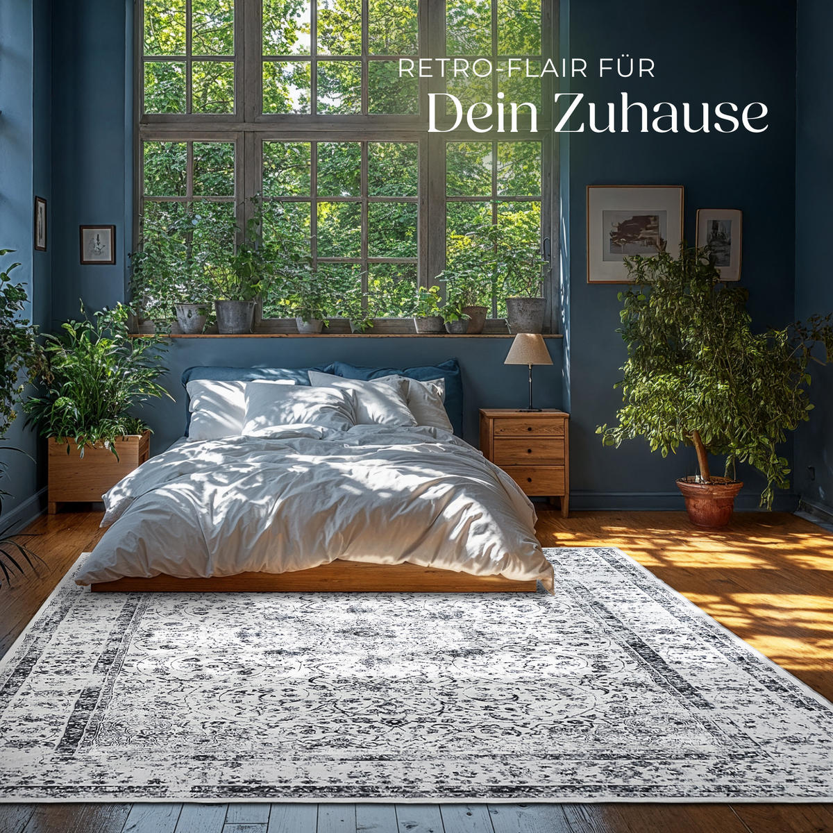 TEPPICH Vintage Design Aliya,rutschfeste Unterseite,grau - Grau, Textil (240/340cm) - tectake