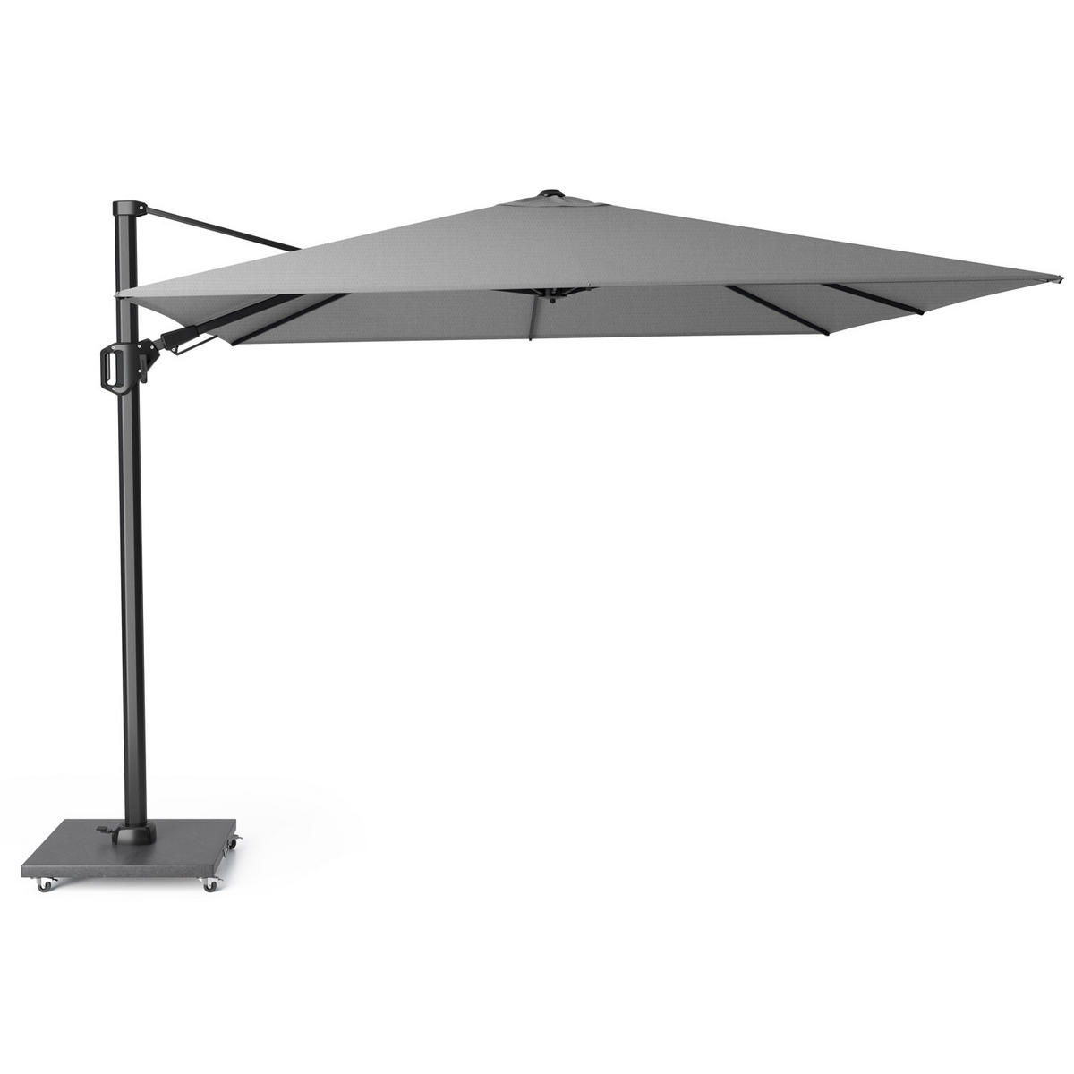 AMPELSCHIRM quadratisch 3 x 3 m Challenger T² Premium 360° kippbar grau/anthrazit - Grau, Metall (300/300cm) - Platinum