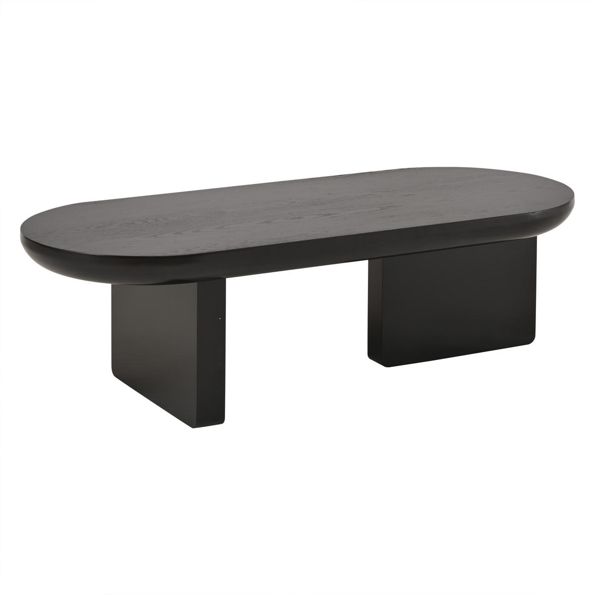 COUCHTISCH Schwarz Oval MDF minimalistisch 119,7/49,8/35,5 cm - Schwarz, Holzwerkstoff (49.8/119.7/35.5cm) - PANGIVO