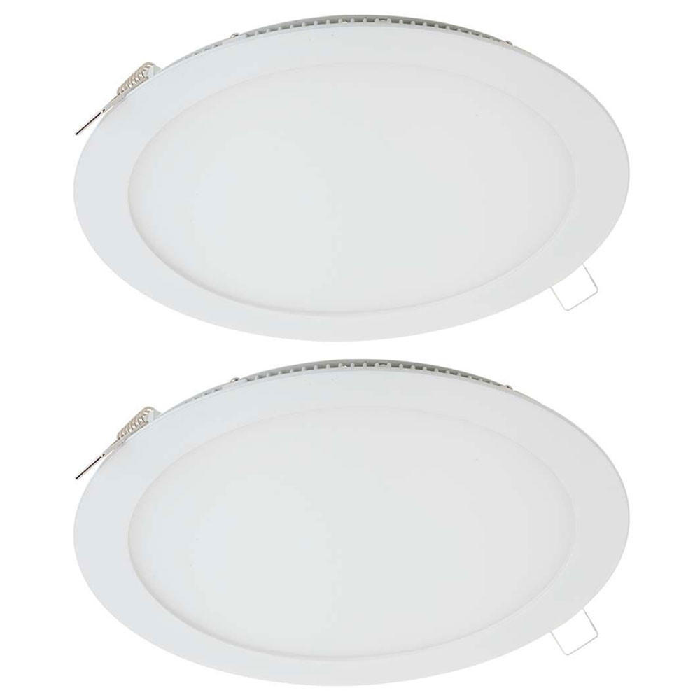 LED EINBAU PANEL Weiß 2er Set - Weiß, Kunststoff/Metall (14.5/14.5/2cm)