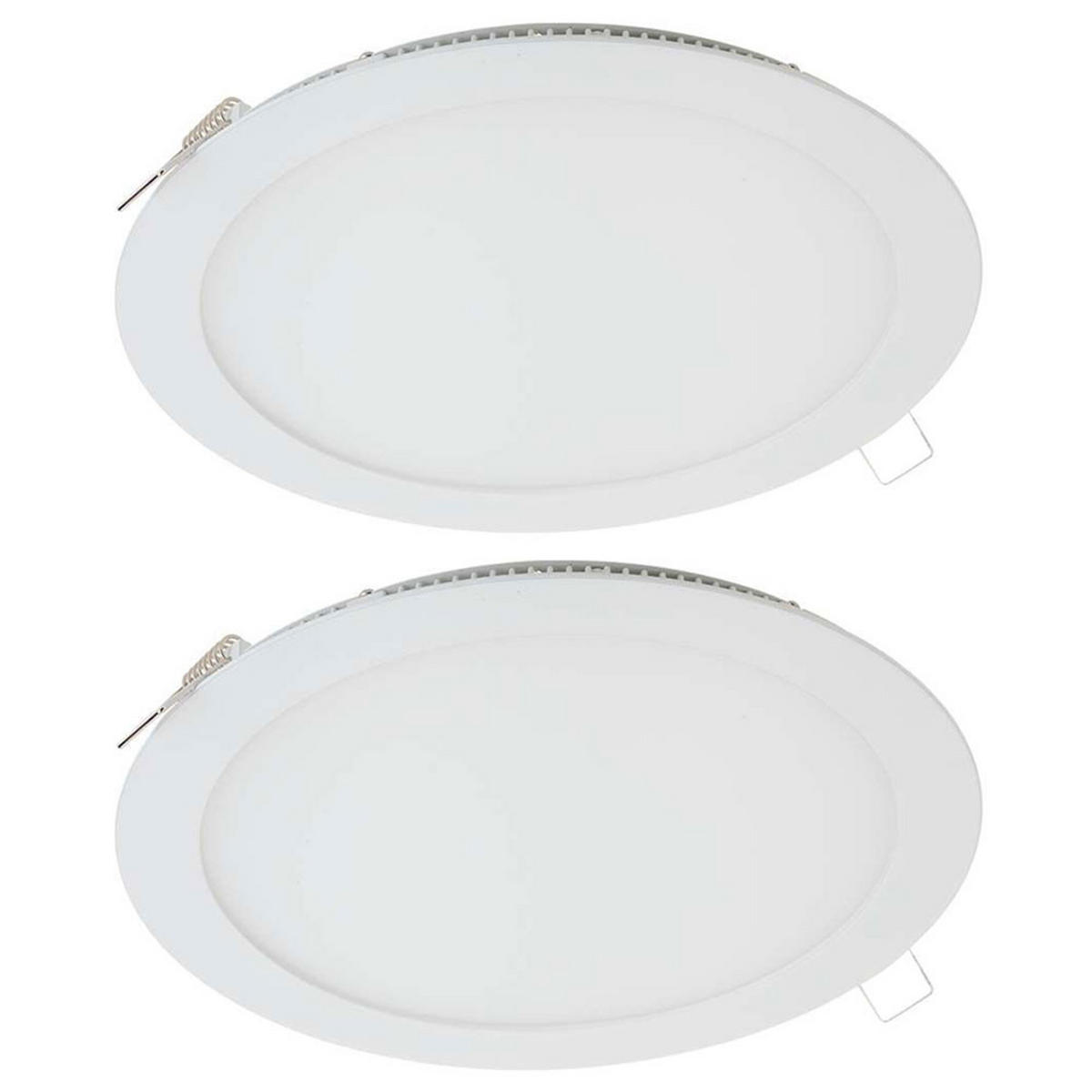 LED EINBAU PANEL Weiß 2er Set - Weiß, Kunststoff/Metall (14.5/14.5/2cm)