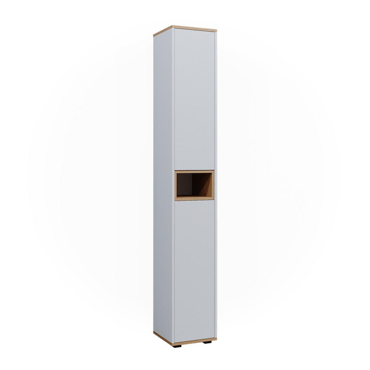BADSCHRANK Didi Weiß/Artisan 30 x 192 cm mit 2 Türen - Weiß, Holzwerkstoff (30/192/30cm) - Vicco