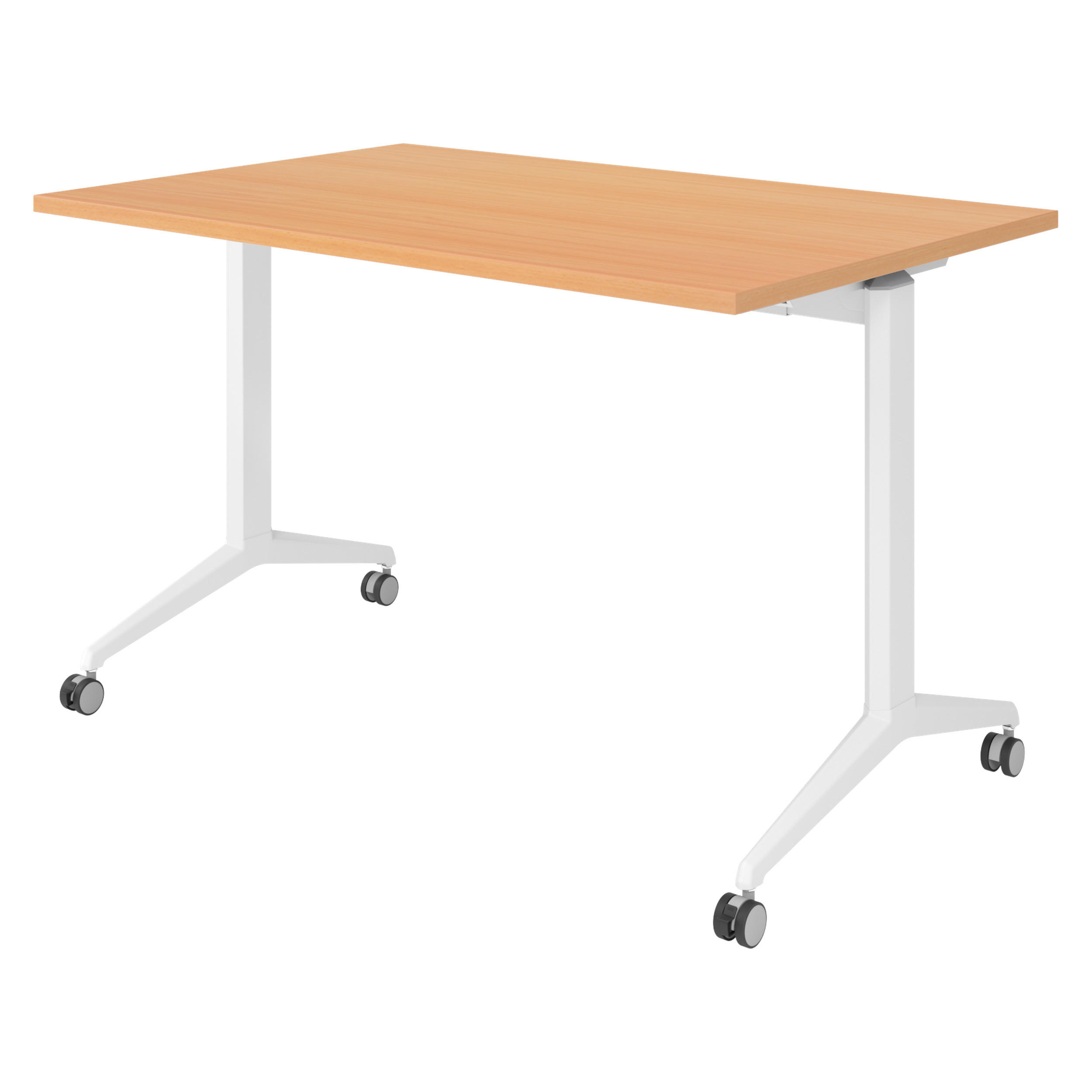 SEMINARTISCH klappbar & fahrbar 80/120/75 cm in Buchefarben/Weiß - Buchefarben/Weiß, Holzwerkstoff (80/120/75cm) - bümö