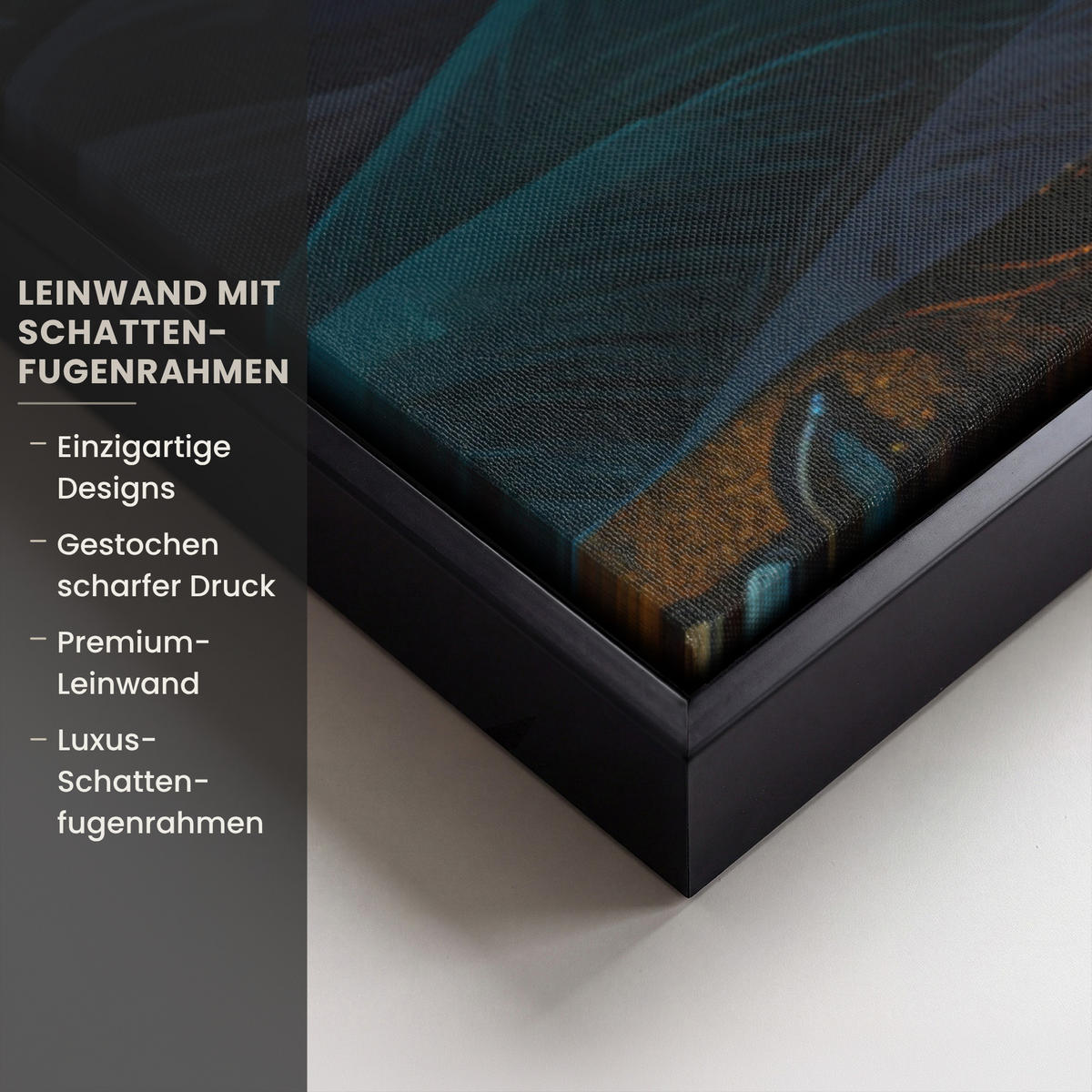 LEINWAND Bilder mit Rahmen - Baum - Mond - Blumen - Gold - Kunst - 150x100 - Orange, Textil (150/100cm) - MuchoWow