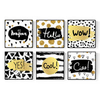 POSTER Set Mit 6 Blätter Gestempelt Grüsse Hallo, Ciao, Bonjour - Klar, Papier (29/3cm) - Nacnic