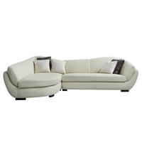 SOFA - 5 Personen - leder - elfenbeinfarben Caipi - Weiß, Leder/Holz (285/85/175cm) - Vente-Unique