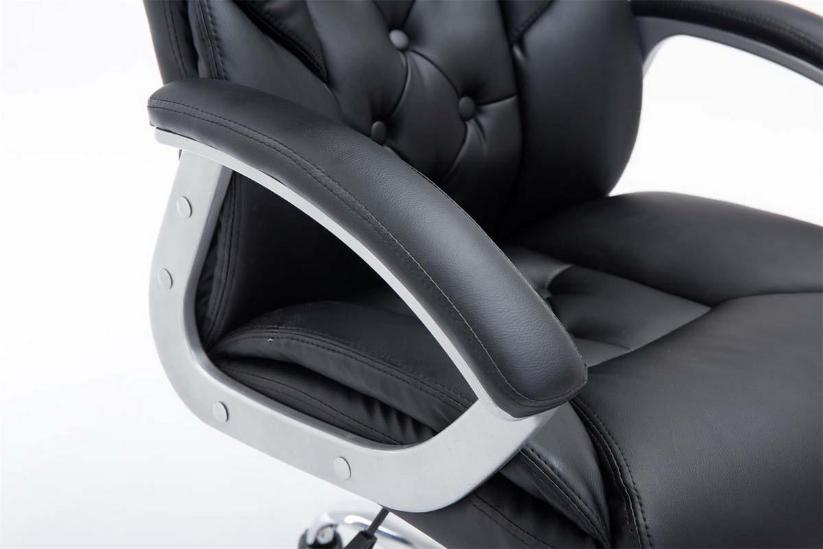 BÜROSTUHL Rhodos Schwerlast in Kunstleder, Schwarz - Schwarz, Textil/Metall (66/122/68cm) - TPFLiving