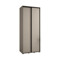 SCHWEBETÜRENSCHRANK 235,2/100/45 2-türig - Kaschmir/Schwarz, Holz/Metall (100/235.2/45cm) - MÖBEL KRYSPOL