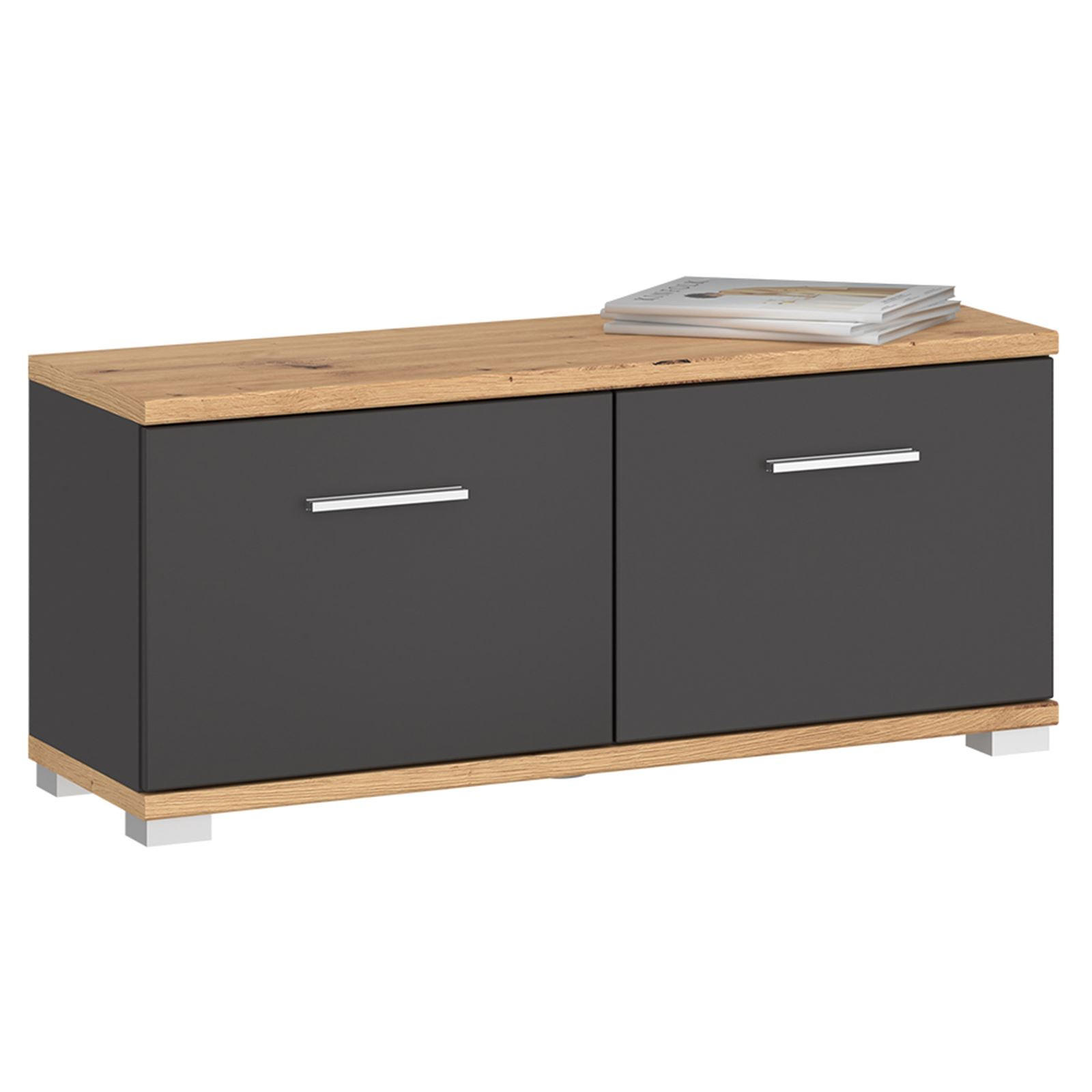 CARO-Möbel Sitzbank Dunkelgrau 90x40x34 cm