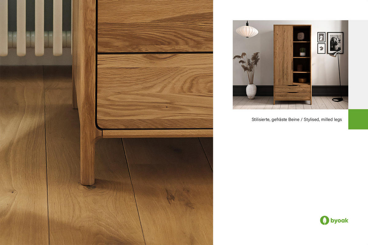 KLEIDERSCHRANK PAUL Kernbuche - Kernbuche, Holz (95/188/60cm) - byoak