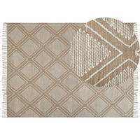 KURZFLOR-TEPPICH Kacem 230/160 cm - Beige, Textil (160/230cm) - Beliani