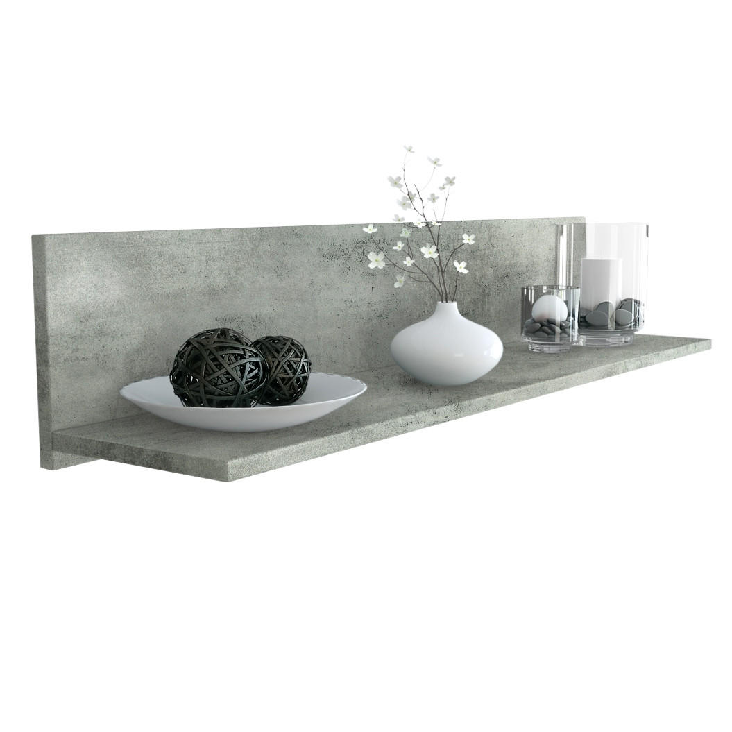 WANDREGAL Skadu Beton Dunkel Optik - Dunkelgrau, Holzwerkstoff (97.5/18.5/18.5cm) - Vladon