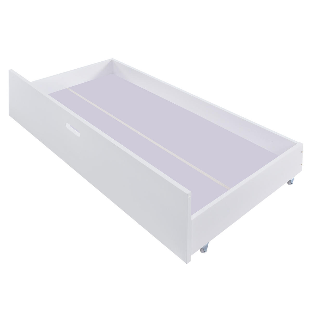 KINDEREINZELBETTEN aus Massivholz 90x200 cm in Weiß mit Leiter, Schublade & Rausfallschutz - Weiß, Holz (90/200cm) - Modfu