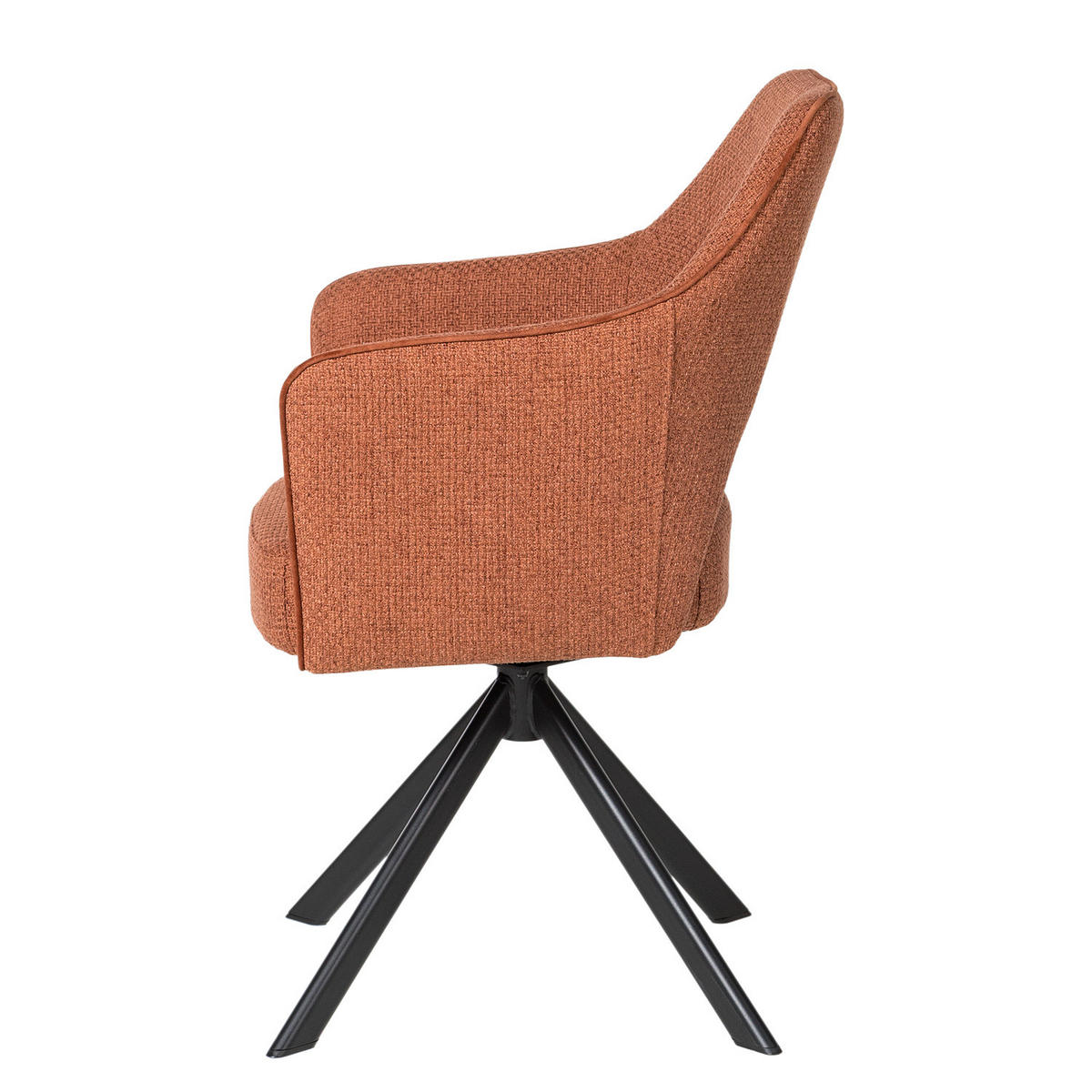 DREHBARER ARMLEHNENSTUHL - Rostfarben, Textil/Metall (64/85/61cm) - home24