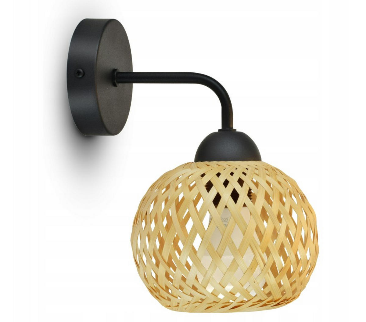 WANDLEUCHTE BOHO - Beige/Schwarz, Holz/Metall (19/25/15cm) - kiki design