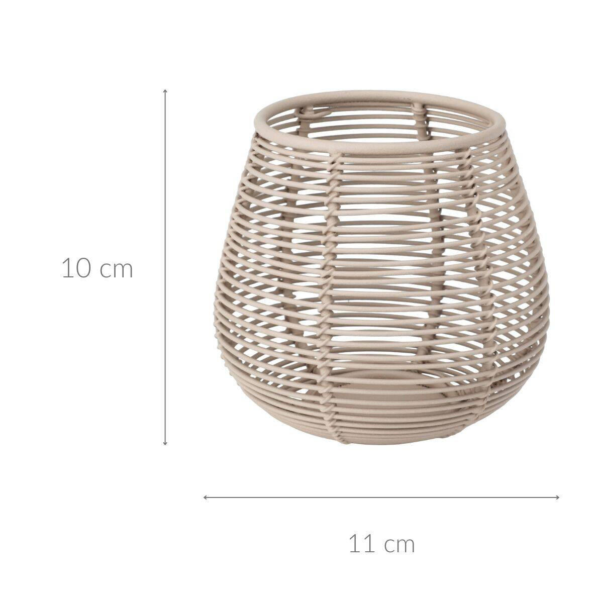 TEELICHTHALTER Beige - Beige, Metall (10cm)