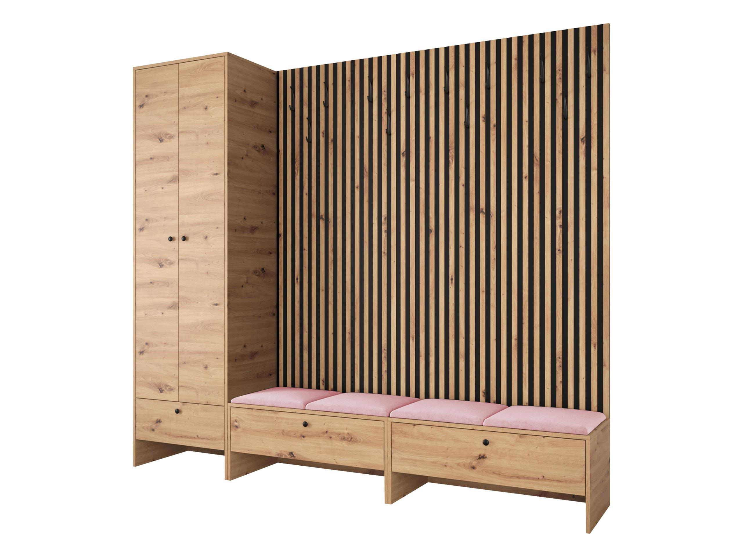 GARDEROBE Balma VI - Rosa, Holzwerkstoff (230/206/44cm) - MIRJAN24