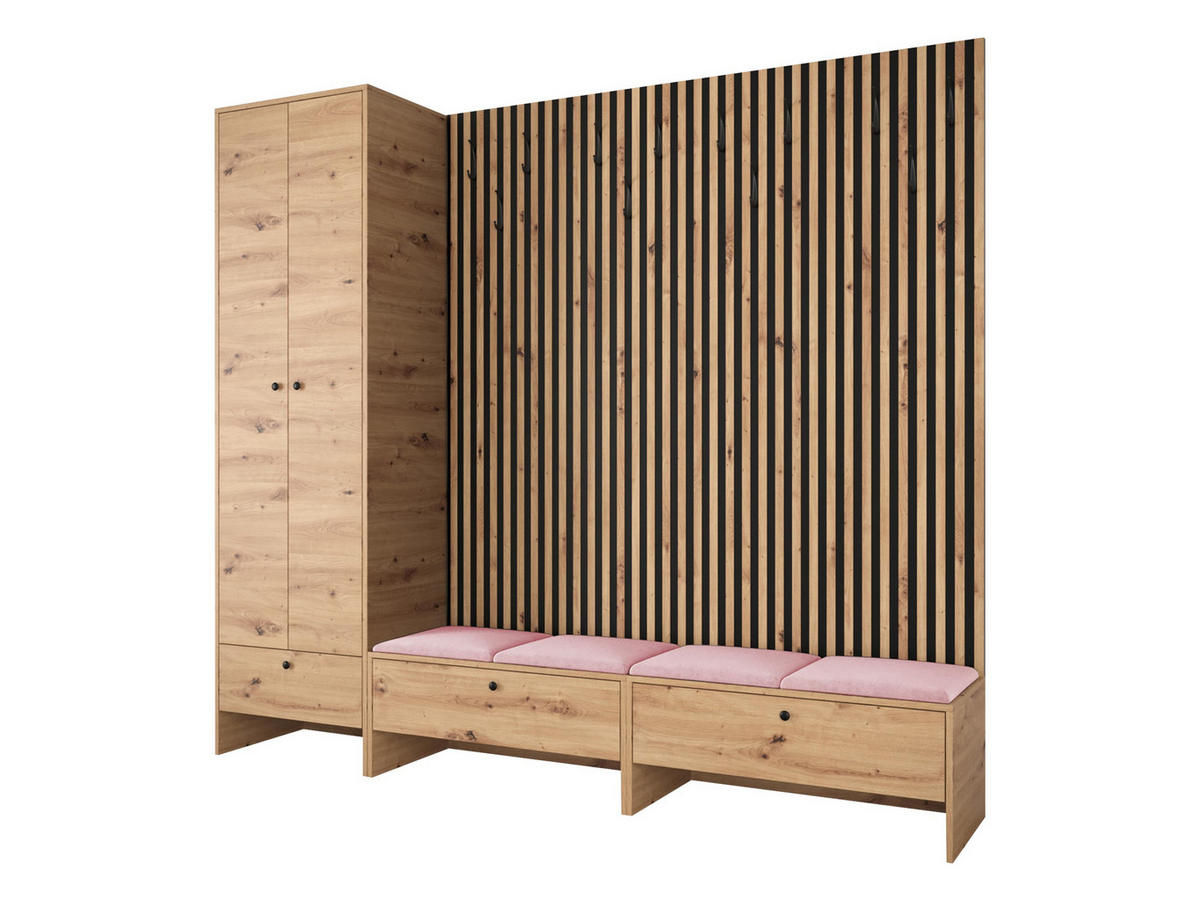 GARDEROBE Balma VI - Rosa, Holzwerkstoff (230/206/44cm) - MIRJAN24