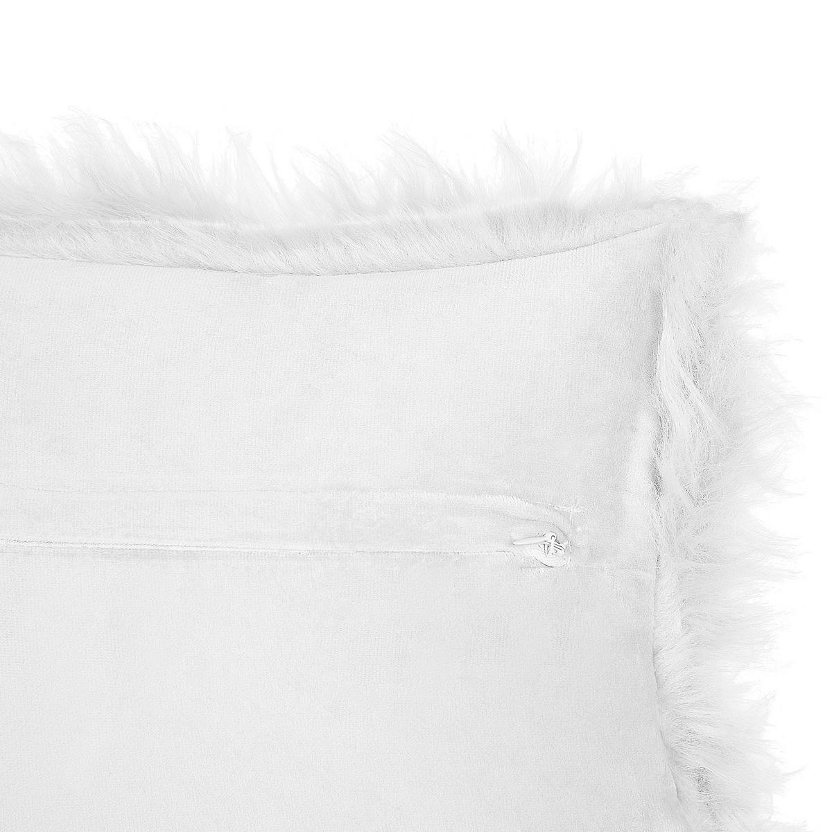 DEKOKISSEN 2er-Set Weiß 42/42 cm Lubha - Weiß, Textil (42/42cm) - Beliani