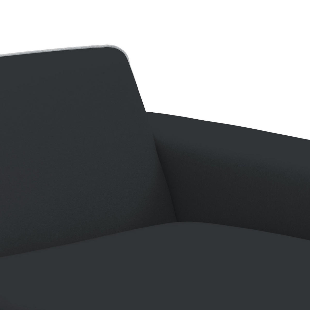 ECKSOFA mit Longchair - Webstoff - Anthrazit/Schwarz, Textil/Metall (264/168cm) - home24