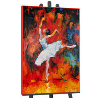 GEMÄLDE Magisches Ballett Schattenfugenrahmen Rot 120x80 cm - Rot, Holz (120/80cm) - YS-art gallery