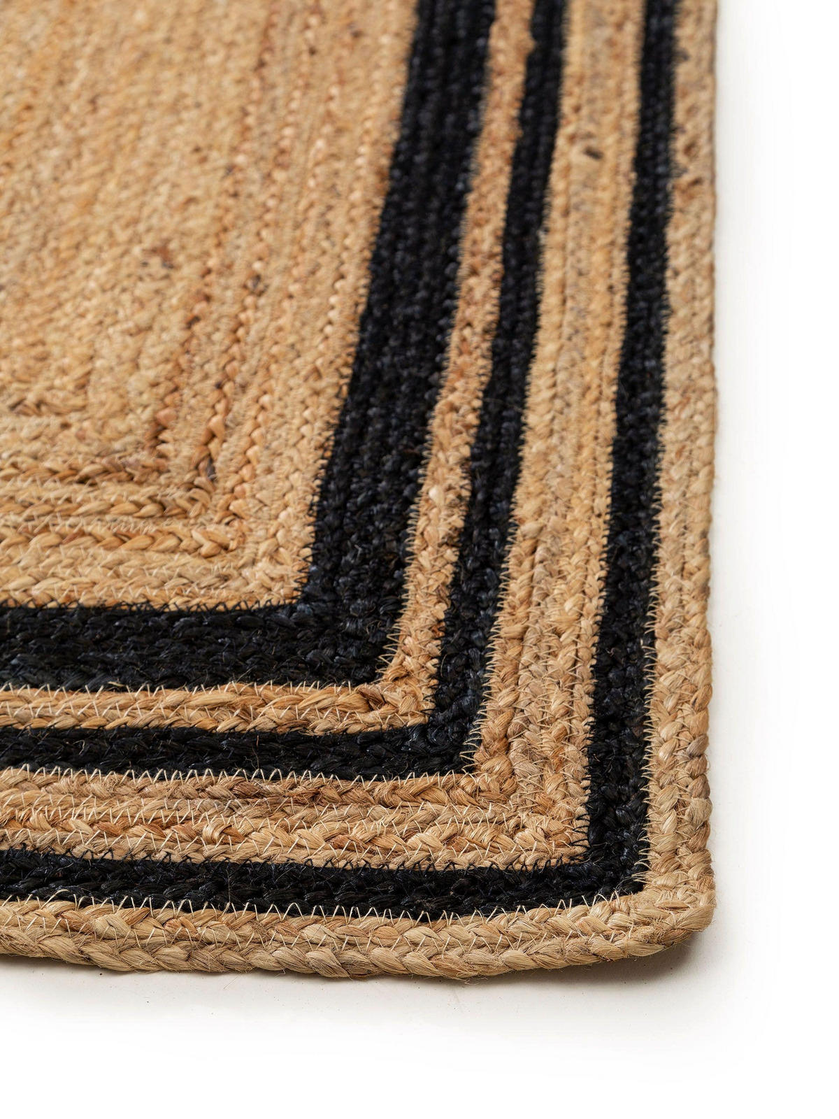 JUTELÄUFER Jutta Schwarz 70x200 cm - Schwarz, Textil (70/200cm) - benuta Pure